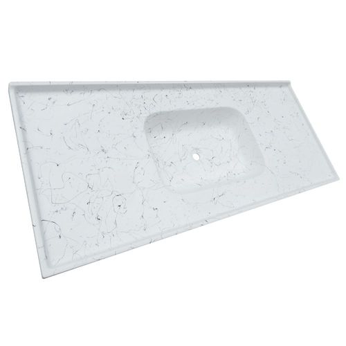 Pia para Cozinha Sintética Soft 120x53cm Branco com Cuba Central