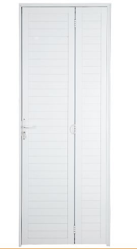 Porta Camarão Alumínio Branco Lambril com Fechadura Esquerdo 210x70cm