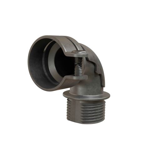 Conector Curvo Alumínio com Tampa Vigia com Rosca BSP 1" Wetzel