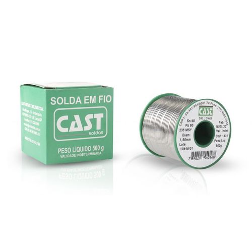 Solda em Fio 1,5MM 235 Fluxo MSY 15 500G Liga 40SN/60PB