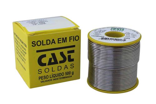 Solda em Fio Cheio 2,4MM 10A24 Carretel 500G Liga 50SN/50PB Carr.Ama