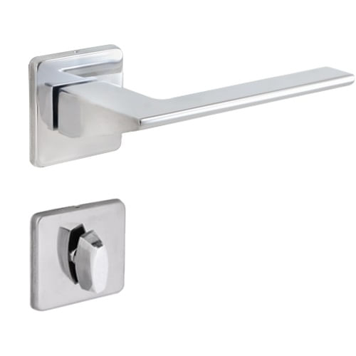 Fechadura Banheiro Roseta Quadrada Sofia 5080585 40mm Zamac Cromado