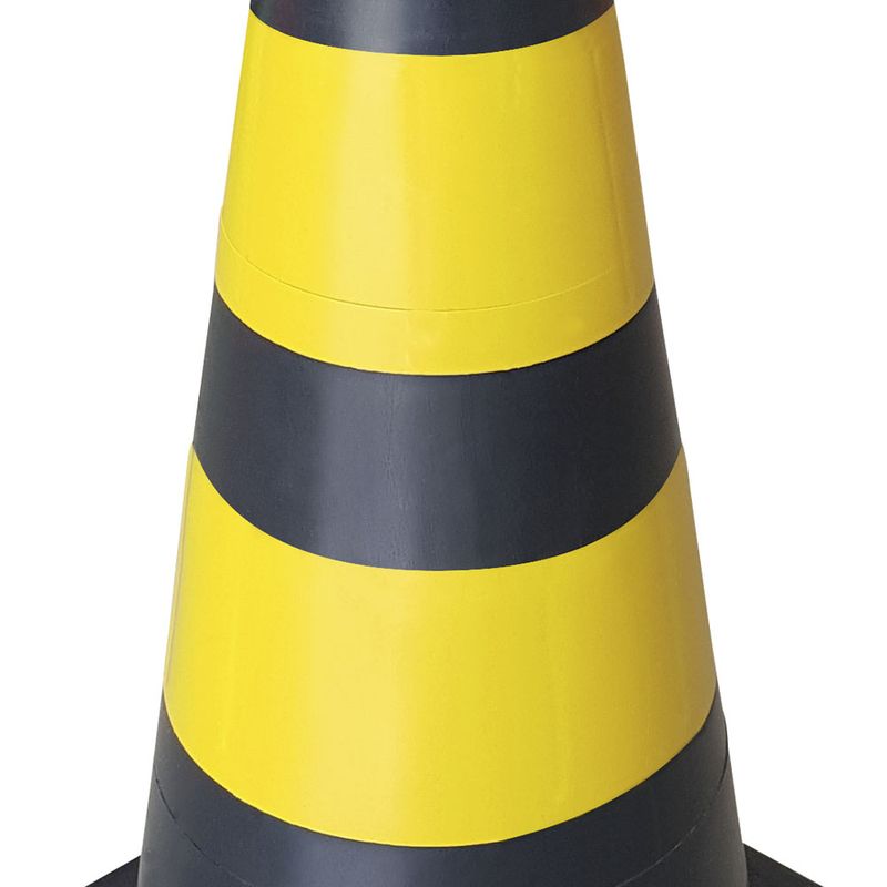 Cone-de-Sinalizacao-50cm-Pvc-Preto-e-Amarelo