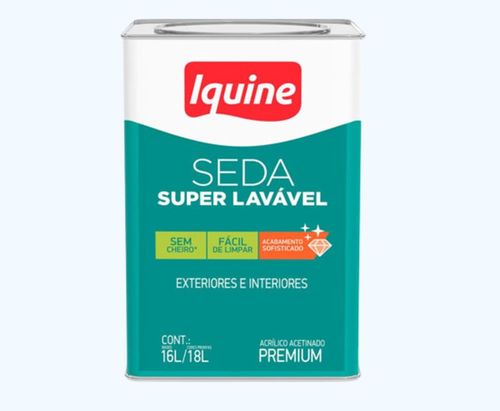 Tinta Premium Acrílica Acetinado Seda Branco Neve 18L Iquine