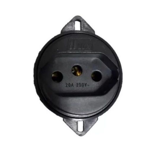 Tomada para Piso 2P+T 20A/250V Preta Redonda