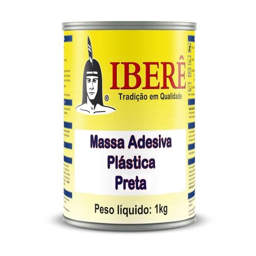 Massa Adesiva Plástica Preto 1Kg Ibere