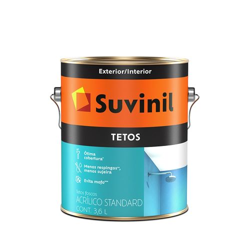 Tinta Standard Acrílica Fosco Tetos Branco 3,6L Suvinil