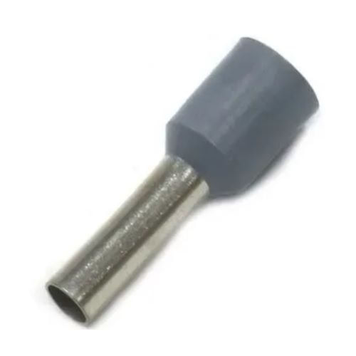 Terminal Isolado Tubular Simples 4mm² Cinza Eletrokit 20 Peças