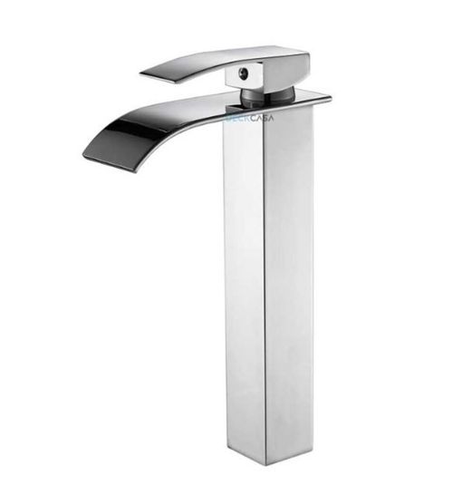 Monocomando para Banheiro Mesa Bica Alta Cromado Cascata Luxo 30cm