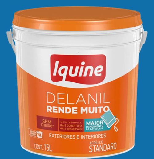 Tinta Standard Acrílica Fosco Delanil Arara Azul 15L Iquine