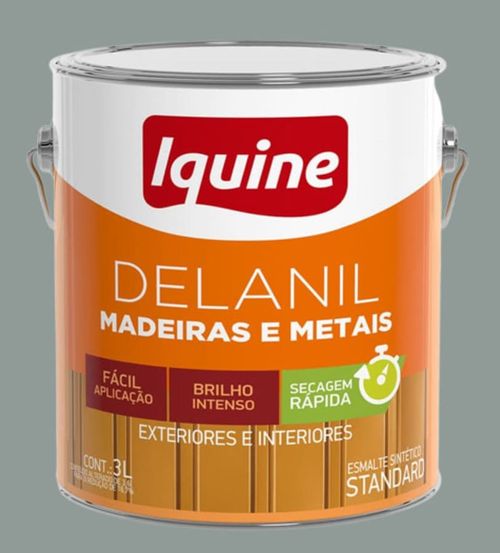 Esmalte Standard Sintético Alto Brilho Delanil Cinza Médio 3L