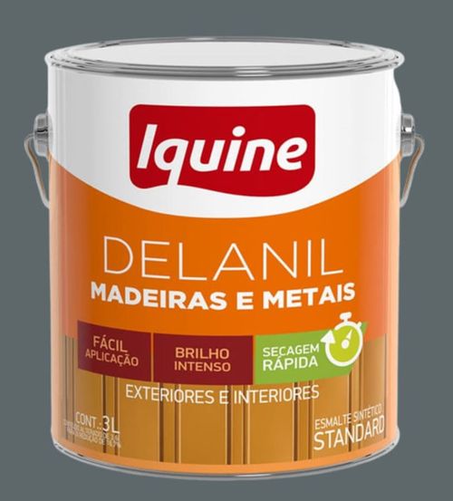 Esmalte Standard Sintético Alto Brilho Delanil Cinza Escuro 3L