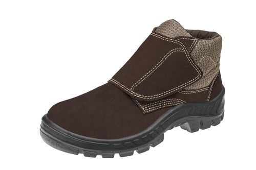 Bota Nobuck Velcro Marrom Bico Plástico Ca43273 N43 Marluvas