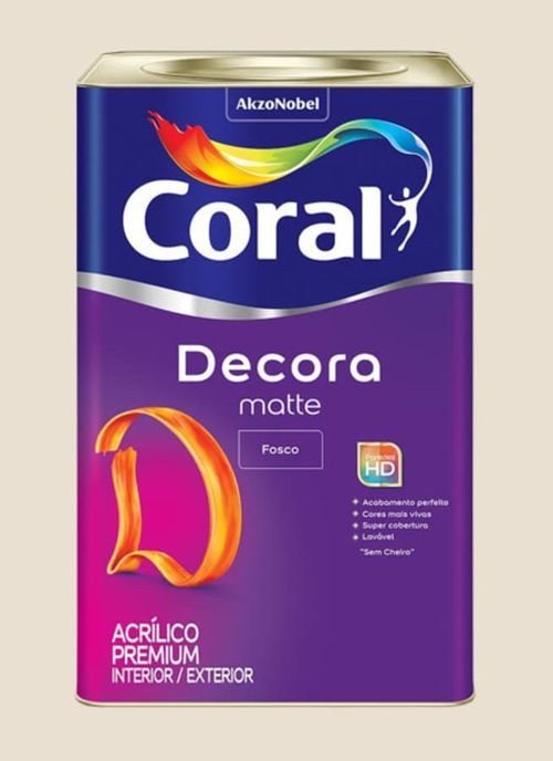 Tinta Premium Acrílica Fosco Decora Algodão Egípcio 18L Coral