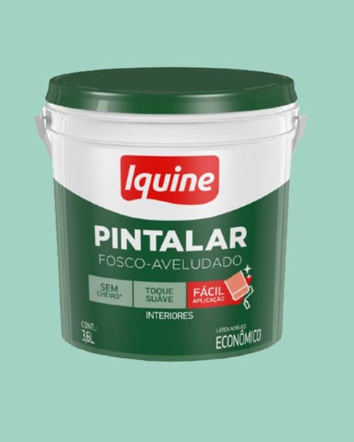 Tinta Econômica Acrílica Fosco Pintalar Verde Piscina 3,6L Iquine