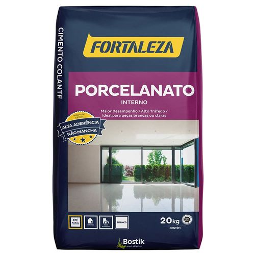 Argamassa Interna Porcelanato Branca 20kg Fortaleza