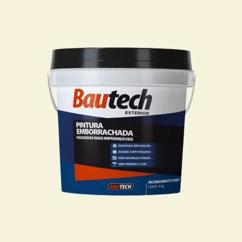 Tinta Acrílica Fosco Emborrachada Branco 4Kg Bautech