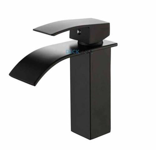 Monocomando para Banheiro Mesa Bica Baixa Preto Cascata Luxo