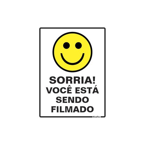 Placa Sorria Você Sendo Filmado 15X20cm em Poliestireno