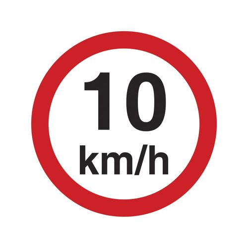 Placa 10KM/H 45x45cm em Poliestireno