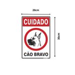 Placa-Cuidado-Cao-Bravo-20x30cm-em-Poliestireno