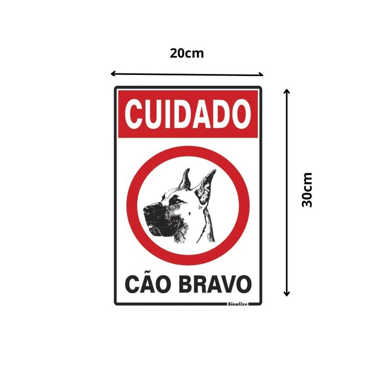 Placa-Cuidado-Cao-Bravo-20x30cm-em-Poliestireno