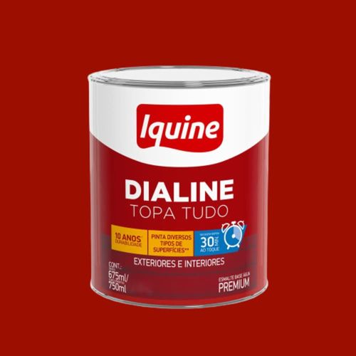 Esmalte Premium Base Água Alto Brilho Dialine Vermelho 750ml