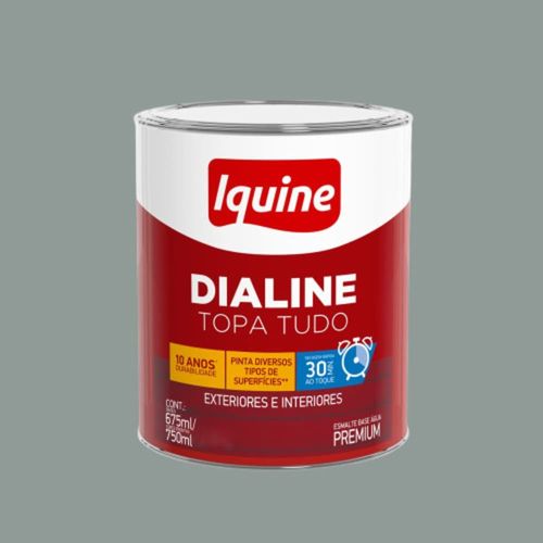 Esmalte Premium Base Água Alto Brilho Dialine Cinza Médio 750ml