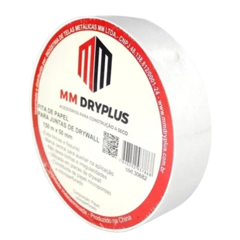 Fita-de-Papel-Microperfurada-para-Juntas-Drywall-50mm-150m-MM-Dryplus