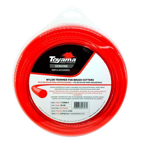 Fio De Nylon Redondo 3,0mm X (Aprox. 56m) 0,453kg Toyama