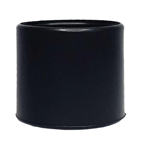 Ponteira Redonda para Móveis 3/4" 19mm PVC Preta 04 Peças