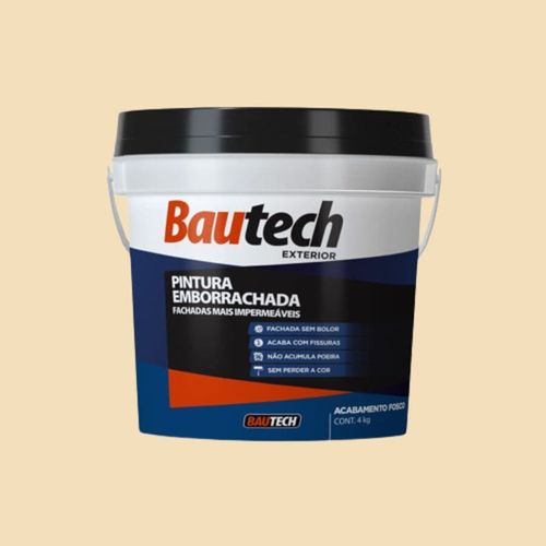 Tinta Acrílica Fosco Emborrachada Areia 4Kg Bautech