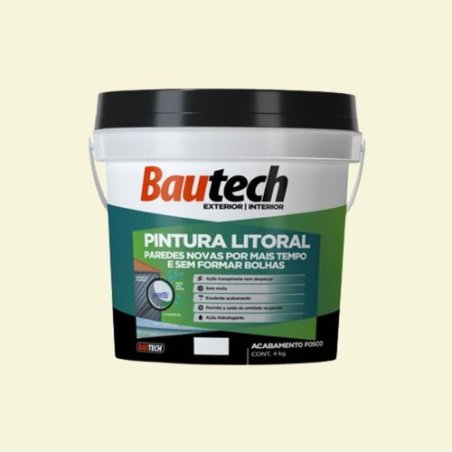 Pintura Acrílica Fosco Litoral Branco 4Kg Bautech