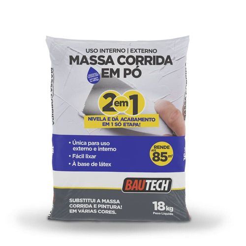 Massa Corrida em Pó Branco 18kg Bautech