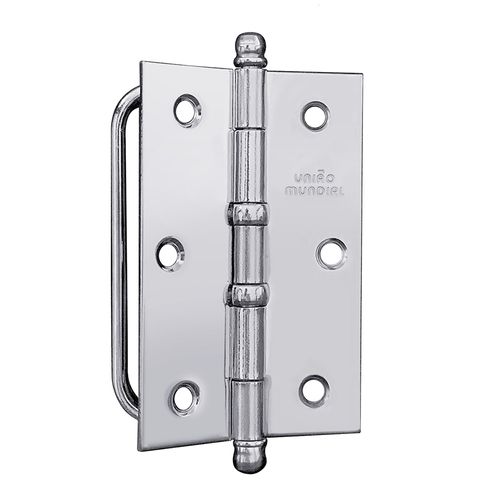 Dobradiça Porta Camarão 3.1/2"X2.5/16" até 21Kg Aço Cromado 03 Peças