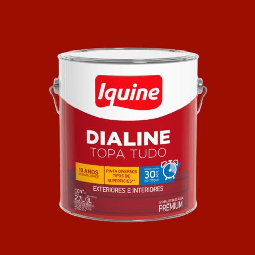 Esmalte Premium Base Água Alto Brilho Dialine Vermelho 3L