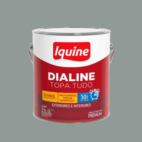 Esmalte Premium Base Água Alto Brilho Dialine Cinza Médio 3L