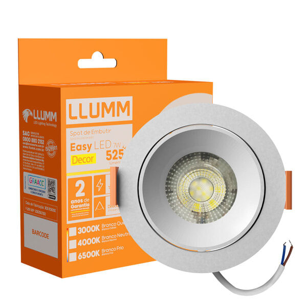 Spot-Led-Easy-Decor-Embutir-Redondo-Branco-7W-560-Lumens-Luz-Neutra