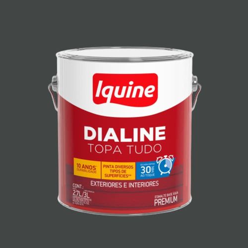 Esmalte Premium Base Água Alto Brilho Dialine Preto 3L