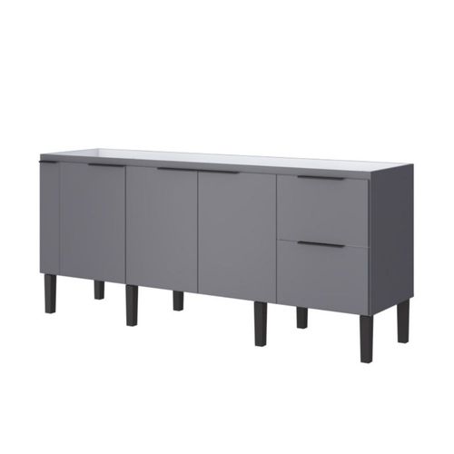 Gabinete para Cozinha Cisne 195x51,5x86cm MDP/MDF Cinza