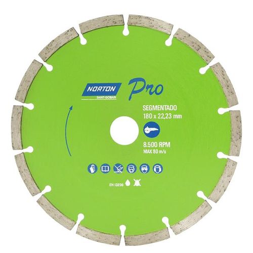 Disco Diamantado Pro Segmentado 7" 180x22,23mm Norton