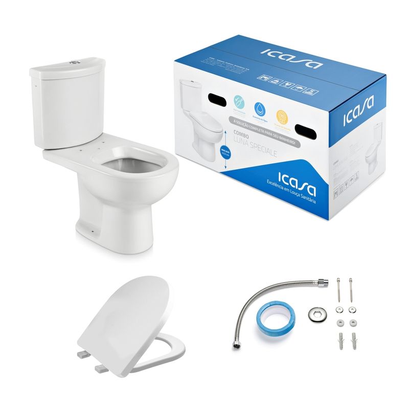 Kit-Vaso-Sanitario-com-Caixa-Acoplada-Luna-Speciale-3-6L-Branco-Icasa