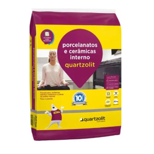 Argamassa Interna Porcelanato Cinza 20kg Quartzolit