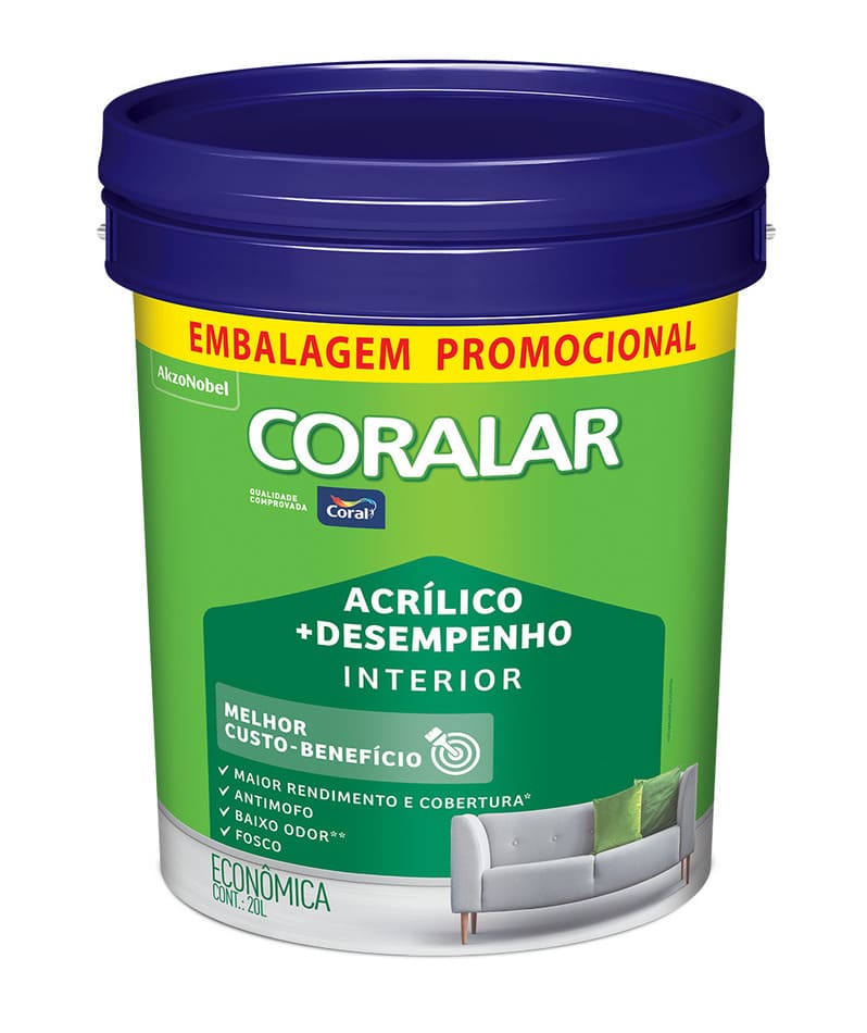 Tinta-Economica-Acrilica-Fosco---Desempenho-Branco-20L-Coralar