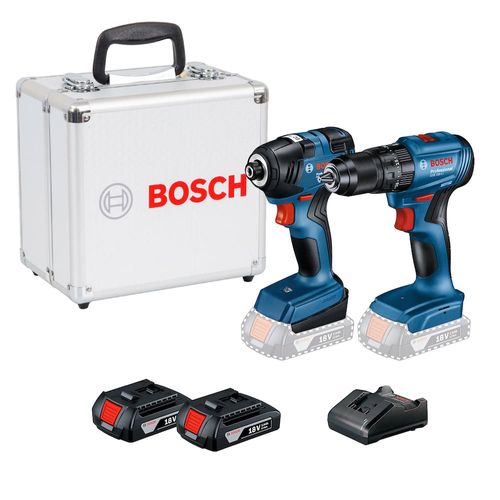 Kit Furadeira GSB185-Li + Chave Impacto GDR18V-200 2 Baterias Bosch