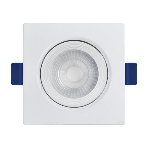 Spot de Led de Embutir Quadrado Branco Eco 3W 240 Lúmens Luz Amarela