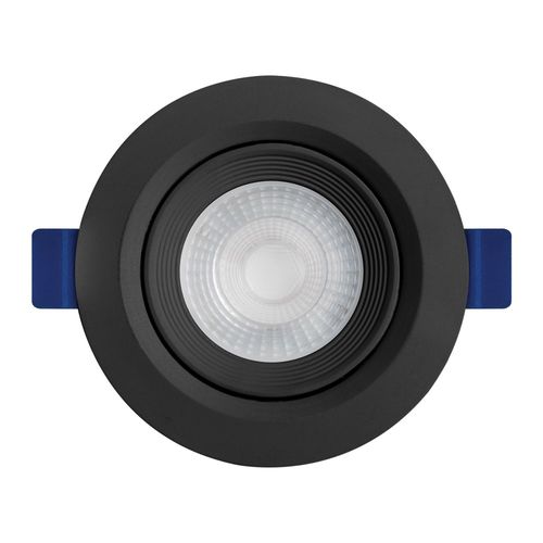 Spot de Led de Embutir Redondo Preto Eco 5W 350 Lúmens Luz Amarela