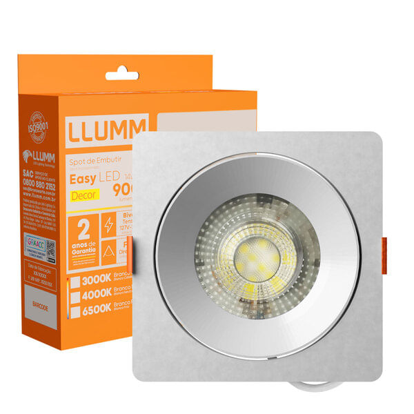 Spot-Led-Easy-Decor-Embutir-Quadrado-Branco-14W-960-Lumens-Luz-Neutra