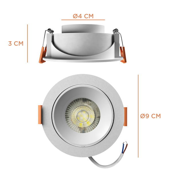 Spot-Led-Easy-Decor-Embutir-Redondo-Branco-5W-400-Lumens-Luz-Branca