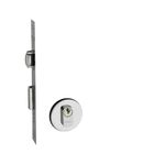 Fechadura-Externa-Roseta-Redonda-Trinco-Rolete-465-55mm-Inox-Polido